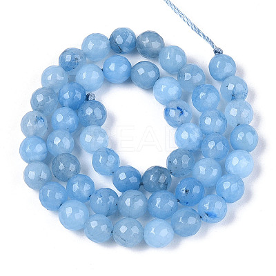 Dyed Natural White Jade Beads Strands LS-G-T139-8mm-60-15-1