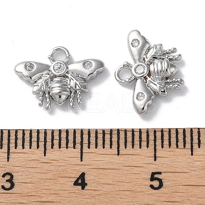 Brass Micro Pave Cubic Zirconia Charms KK-F867-11P-1