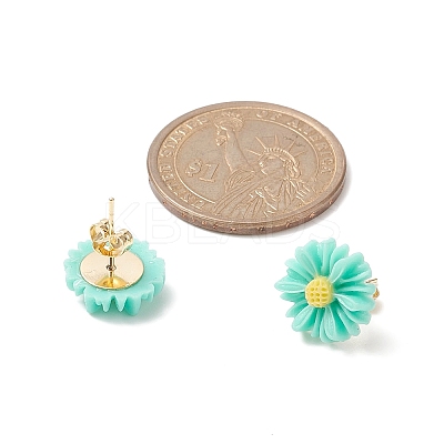 Resin Flower Stud Earrings X-EJEW-JE05230-1