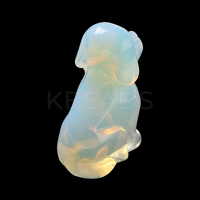 Opalite Carved Dog Figurines DJEW-F025-01F-1