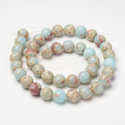 Synthetic Aqua Terra Jasper Beads Strands G-P237-02-12mm-1
