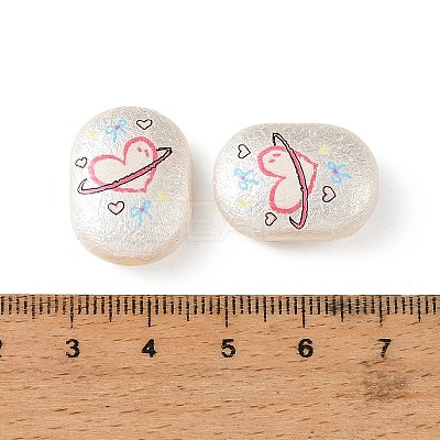 Printed Opaque Acrylic Beads OACR-B054-01N-1