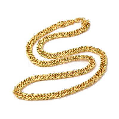 Iron Cuban Link Chain Necklaces for Women Men NJEW-A028-01H-G-1