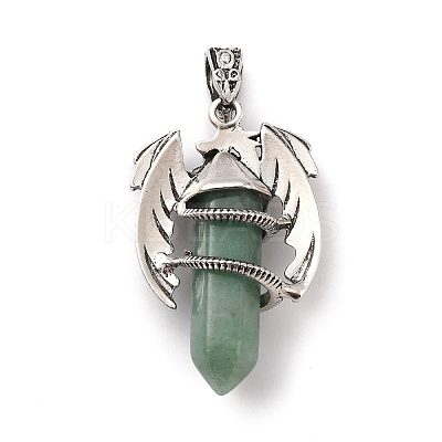 Natural Green Aventurine Pointed Pendants G-B042-04P-56-1