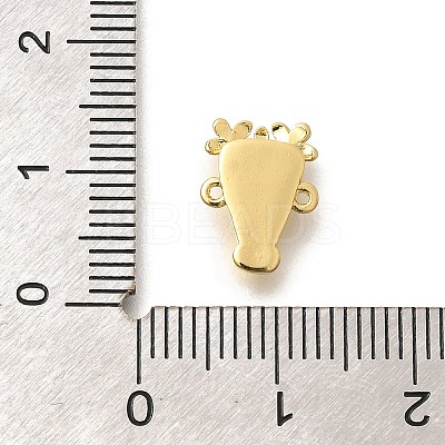 Rack Plating Brass Flower Animal Connector Charms KK-L225-027G-1