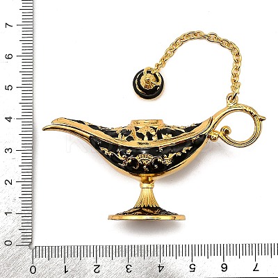Alloy Enamel Tea Pot Home Display Decoration DJEW-Z010-01G-02-1
