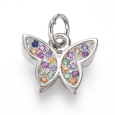 Brass Micro Pave Cubic Zirconia Charms LS-ZIRC-I032-59P-1