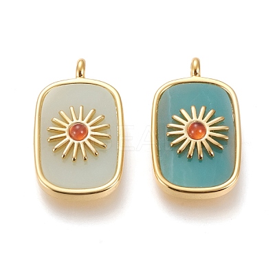 Natural Amazonite & Red Agate Pendants KK-P184-01A-08G-1