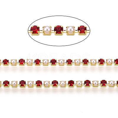 Brass Rhinestone Strass Chains CHC-N017-001A-A03-1