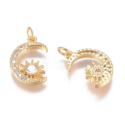 Brass Micro Pave Cubic Zirconia Pendants ZIRC-G168-45G-1