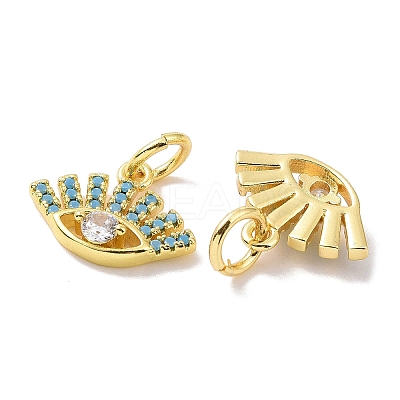 Real 18K Gold Plated Brass Micro Pave Cubic Zirconia Pendants KK-L209-039G-02-1