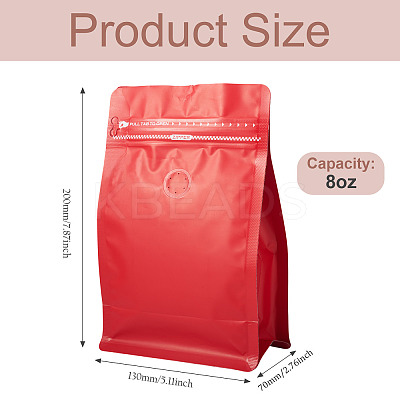 10Pcs BOPP and Aluminized PET and PE Resealable Coffee Zipper Bags with Valve ABAG-TA0001-93B-1