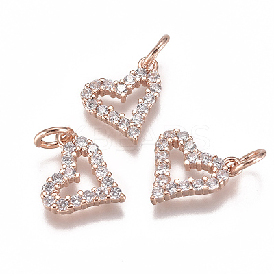 Brass Micro Pave Cubic Zirconia Charms ZIRC-F111-19RG-1