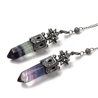 Natural Fluorite Faceted Bullet Pointed Dowsing Pendulums G-B149-14AS-03-1
