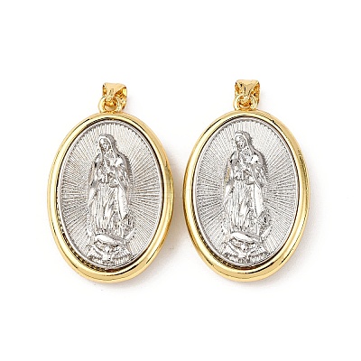 Brass Religion Pendants KK-K408-04G-01-1