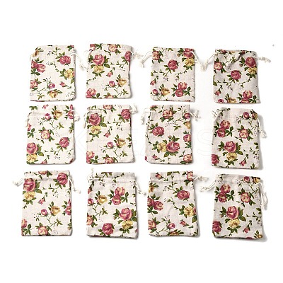 12Pcs 12 Styles Valentine's Day Printed Rectangle Burlap Cloth Packing Pouches X1-ABAG-U006-02B-1