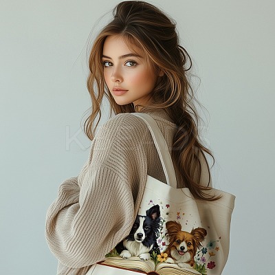 Canvas Women's Tote Bags ABAG-WH0057-007-1