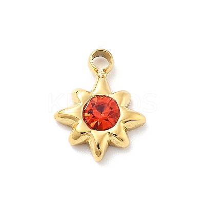 Star 304 Stainless Steel Rhinestone Charms STAS-L283-31G-1