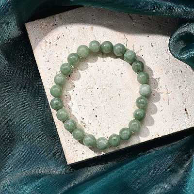 Natural Dyed & Heated Chalcedony Beaded Stretch Bracelets for Women Men BJEW-F483-04-1