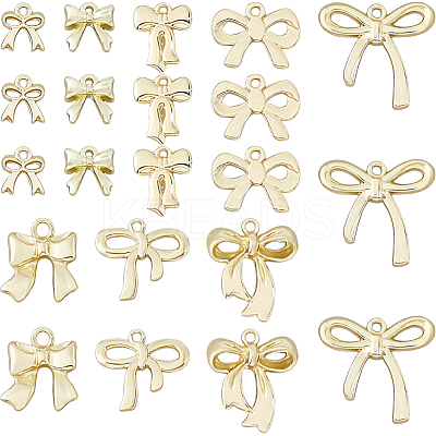 48Pcs 8 Styles Bowknot Alloy Pendants FIND-DC0007-72C-1