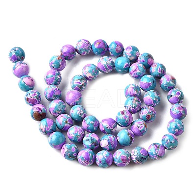 Dyed Natural Magnesite Beads Strands G-L617-D01-8mm-04-1