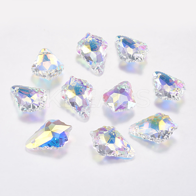 Faceted Glass Rhinestone Charms X-RGLA-F052-001AB-1