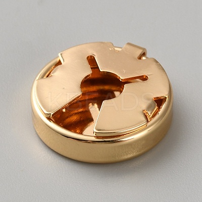 Flat Round Brass Button Covers Settings KK-WH0079-193B-KCG-1