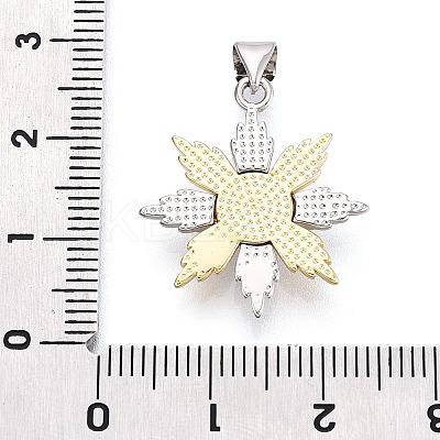 Brass Micro Pave Clear Cubic Zirconia Pendants KK-T080-14B-GP-1