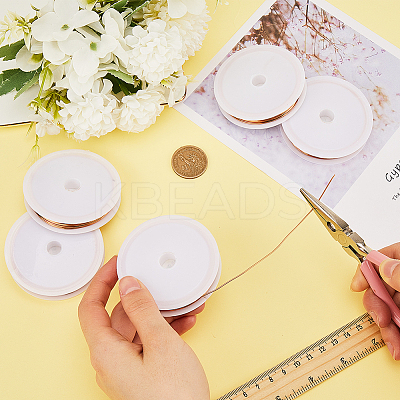 5 Rolls Copper Jewelry Craft Wire CWIR-SC0001-06-1