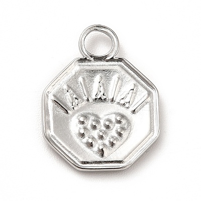 304 Stainless Steel Pendant Rhinestone Settings STAS-P312-06P-1