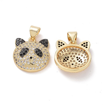 Brass Cubic Zirconia Pendants KK-G453-10G-1