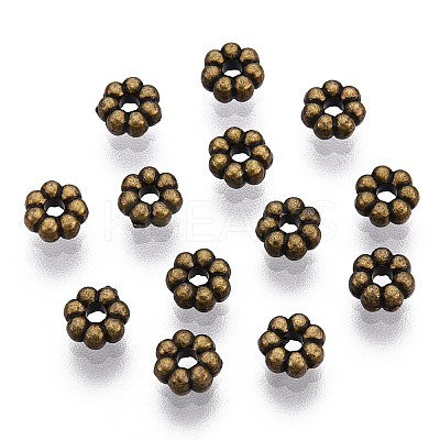 Tibetan Style Alloy Daisy Spacer Beads TIBEB-S039-047AB-NR-1