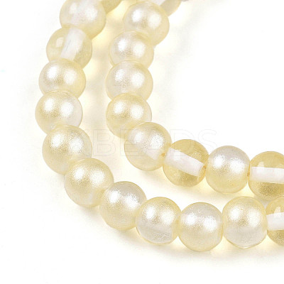 Baking Paint Transparent Glass Beads Strands DGLA-N011-6mm-02-1