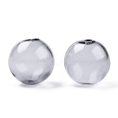 Transparent Blow High Borosilicate Glass Globe Beads X-GLAA-T003-09G-1