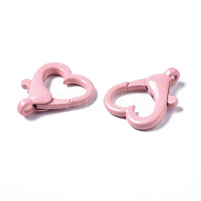 Spray Painted Eco-Friendly Alloy Lobster Claw Clasps LS-PALLOY-T080-05K-NR-1