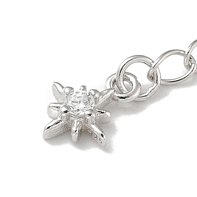 Rhodium Plated S925 Sterling Silver Chain Extender STER-R003-05P-1