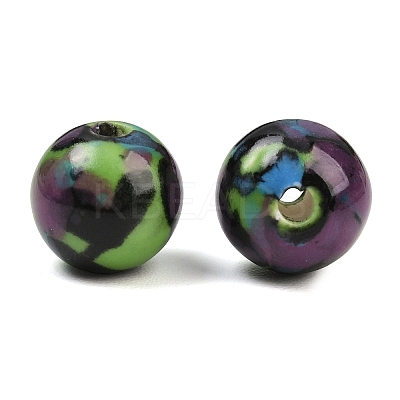 Glazed Porcelain Beads PORC-Q167-12mm-06-1