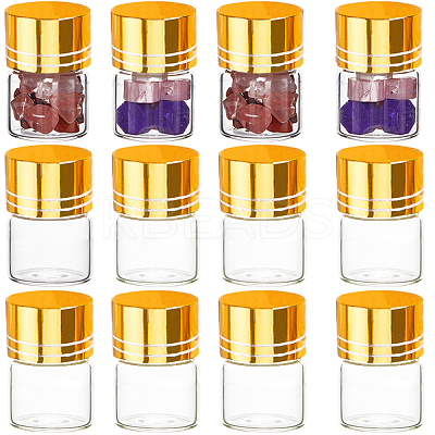 40Pcs Clear Glass Bottles Bead Containers CON-SC0001-15B-01-1