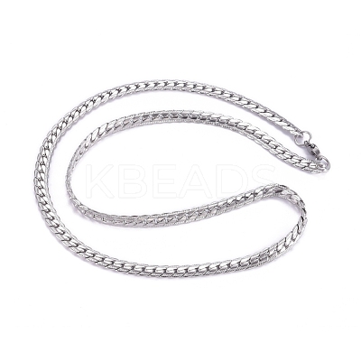 Non-Tarnish Men's 304 Stainless Steel Cuban Link Chain Necklaces NJEW-G340-13P-1
