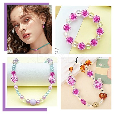 Fuchsia Transparent Acrylic Beads TACR-AR0001-28-1