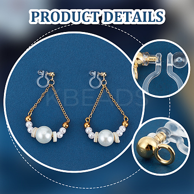 30Pcs 304 Stainless Steel Clip-on Earring Findings STAS-UN0051-65-1
