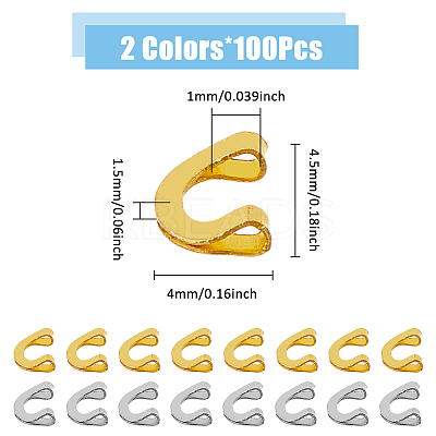 200Pcs 2 Bag Brass Links FIND-FH0009-60A-1