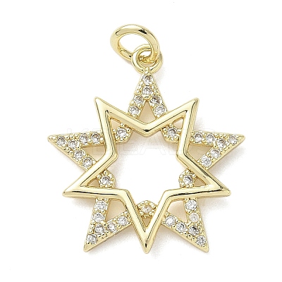 Brass Micro Pave Cubic Zirconia Pendants LS-KK-L248-07G-02-1