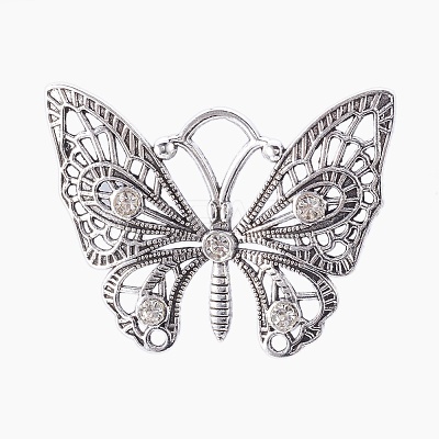 Tibetan Style Alloy Rhinestone Big Pendants PALLOY-E478-01AS-1