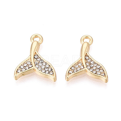 Rack Plating Alloy Rhinestone Pendants FIND-N011-23KCG-1