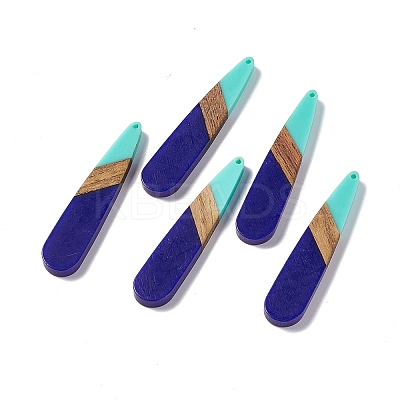 Opaque Resin & Walnut Wood Big Pendants RESI-M027-05K-1