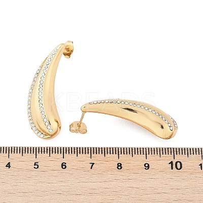 304 Stainless Steel Rhinestone Stud Earrings EJEW-M070-08G-1