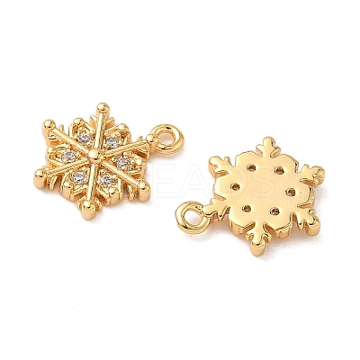 Christmas Brass Micro Pave Clear Cubic Zirconia Charms LS-KK-B160-41G-02-1