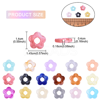 100Pcs Gradient Color Transparent Acrylic Beads OACR-YW0003-37-1