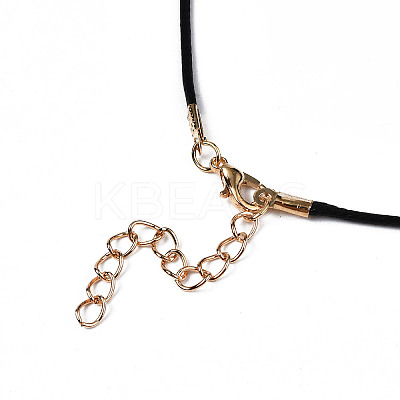 Waxed Cord Necklace Making with Iron Findings NJEW-R229-1.5mm-G-1